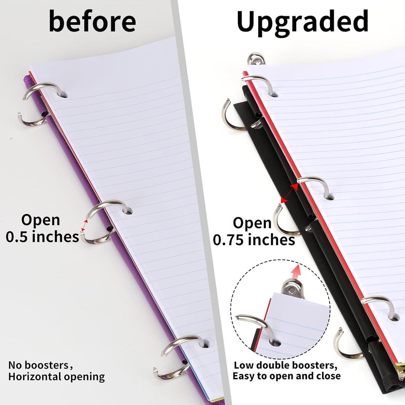 Tashkummy 360° Pivotable 3 Ring Binder, Upgraded Foldable Binders 1 inch 6 Pack, Thin Small Three Ring Binder Fits 8.5" x 11", for Home, School and Office Binders Supplies - 6 Assorted Color - Image 5